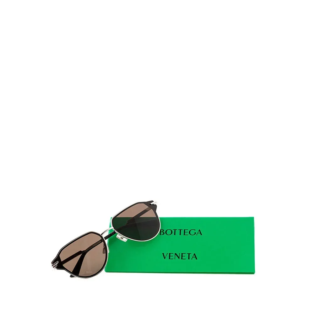 Bottega Veneta Elegant Silver Metal Sunglasses - Picture 5 of 5